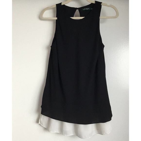 Ralph Lauren Black White Tank Top Shirt Blouse Size Small - Picture 9 of 9